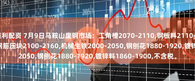 策利配资 7月9日马鞍山废钢市场：工角槽2070-2110,钢板料2110-2150,重废2010-2050,钢筋压块2100-2160,机械生铁2000-2050,钢刨花1880-1920,镀锌料1860-1900,不含税。